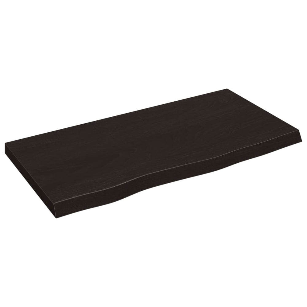vidaXL Table Top Dark Brown 80x40x(2-4)cm Solid Oak Wood