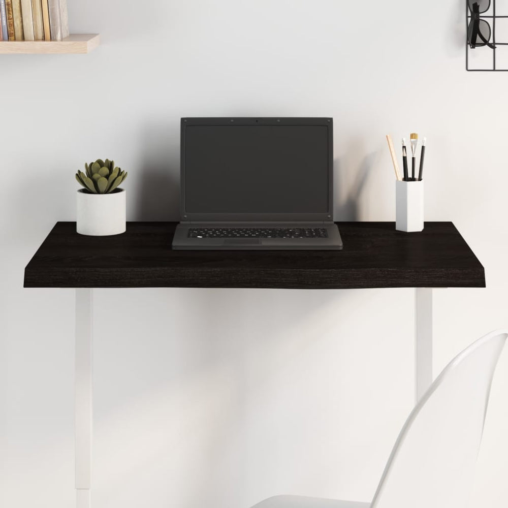 vidaXL Table Top Dark Brown 80x40x(2-4)cm Solid Oak Wood