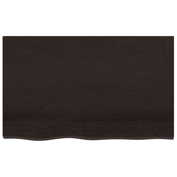 vidaXL Table Top Dark Brown 80x50x2 cm Solid Oak Wood Treated
