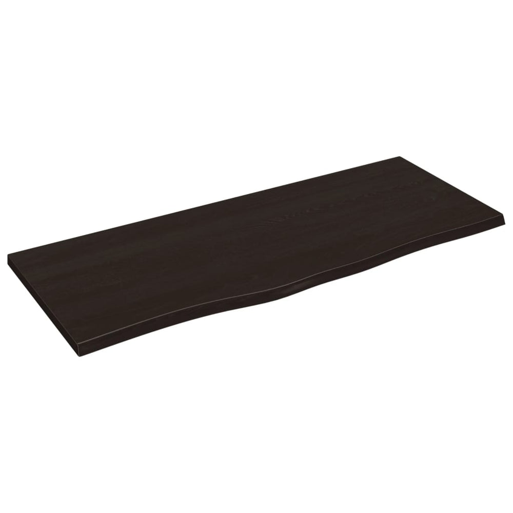 vidaXL Tabletop Dark Brown 100x40x2 cm Solid Oak Wood Treated