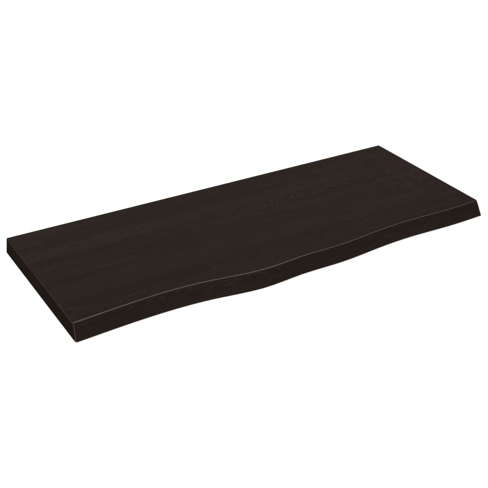 vidaXL Tabletop Dark Brown 100x40x(2-4) cm Solid Oak Wood
