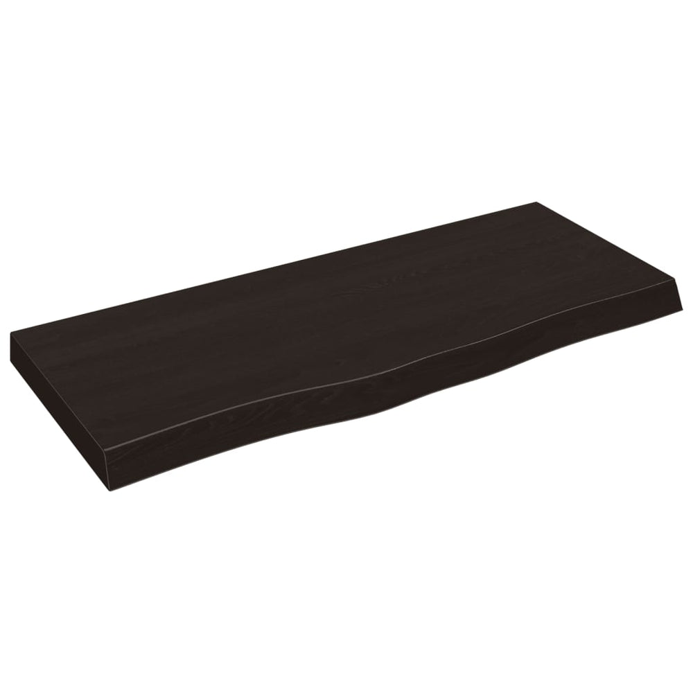 vidaXL Tabletop Dark Brown 100x40x(2-6)cm Solid Oak Wood