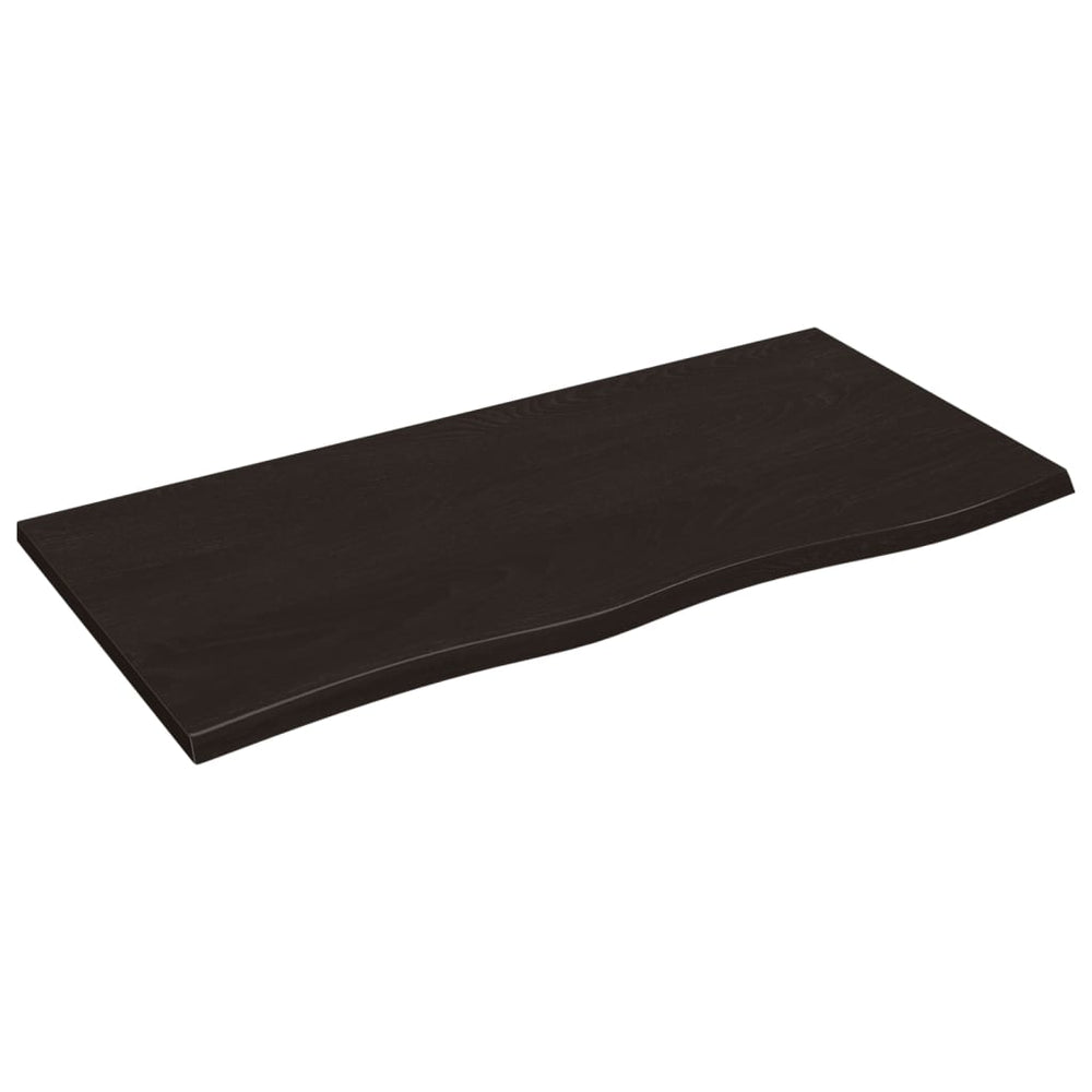 vidaXL Tabletop Dark Brown 100x50x2 cm Solid Oak Treated