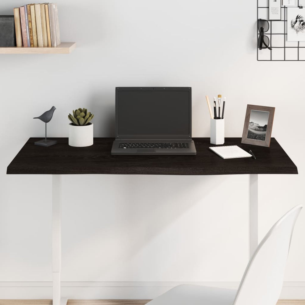 vidaXL Tabletop Dark Brown 100x50x2 cm Solid Oak Treated