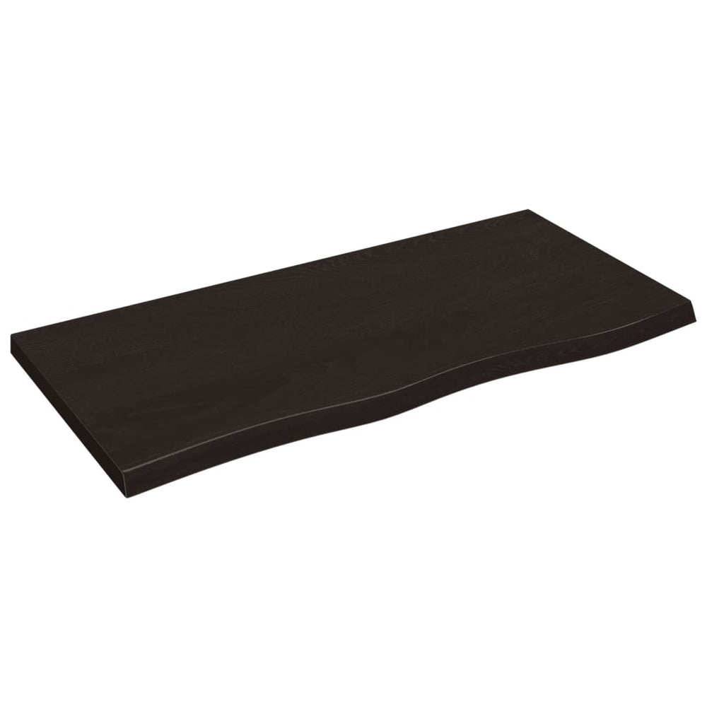 vidaXL Tabletop Dark Brown 100x50x(2-4) cm Solid Oak Wood