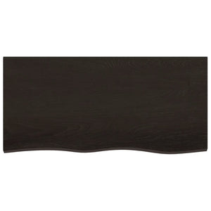 vidaXL Tabletop Dark Brown 100x50x(2-4) cm Solid Oak Wood