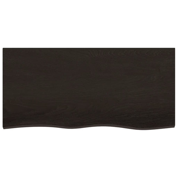 vidaXL Tabletop Dark Brown 100x50x(2-4) cm Solid Oak Wood