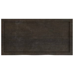 vidaXL Tabletop Dark Brown 100x50x(2-4) cm Solid Oak Wood