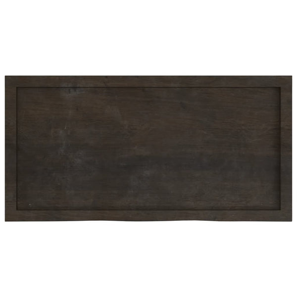 vidaXL Tabletop Dark Brown 100x50x(2-4) cm Solid Oak Wood