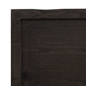 vidaXL Tabletop Dark Brown 100x50x(2-4) cm Solid Oak Wood