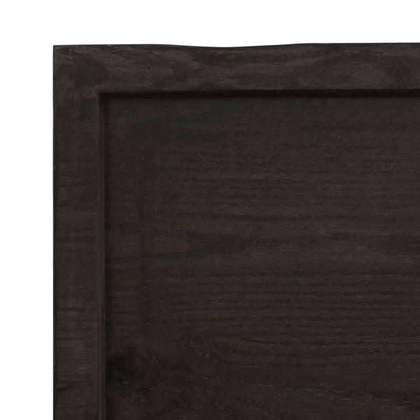 vidaXL Tabletop Dark Brown 100x50x(2-4) cm Solid Oak Wood