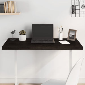 vidaXL Tabletop Dark Brown 100x50x(2-4) cm Solid Oak Wood
