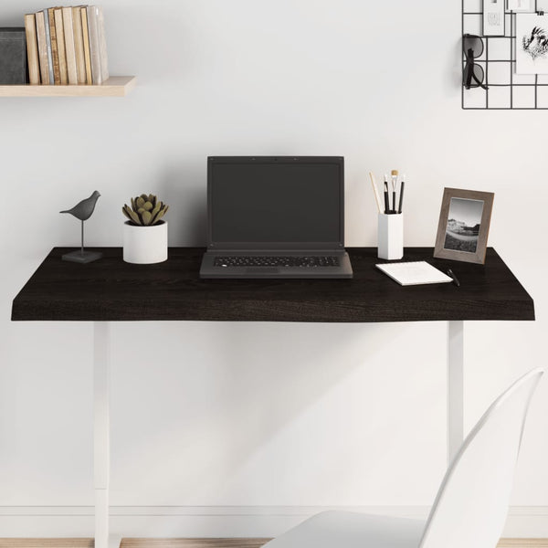 vidaXL Tabletop Dark Brown 100x50x(2-4) cm Solid Oak Wood