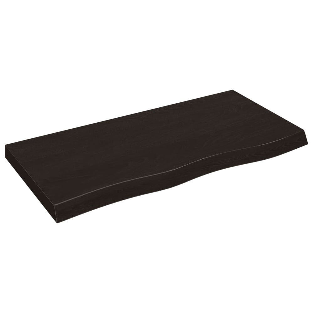 vidaXL Tabletop Dark Brown 100x50x(2-6) cm Solid Oak