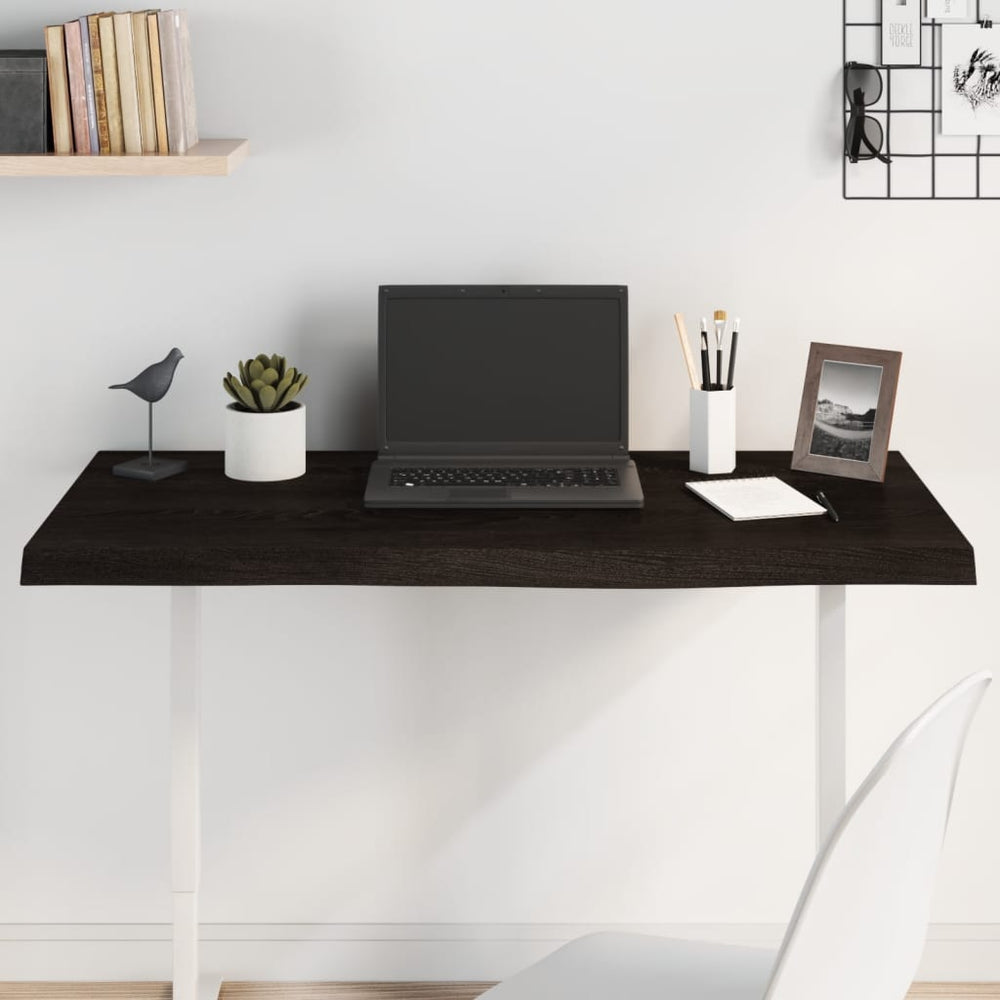 vidaXL Tabletop Dark Brown 100x50x(2-6) cm Solid Oak