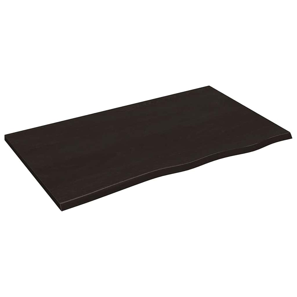 vidaXL Tabletop Dark Brown 100x60x2 cm Solid Oak Treated