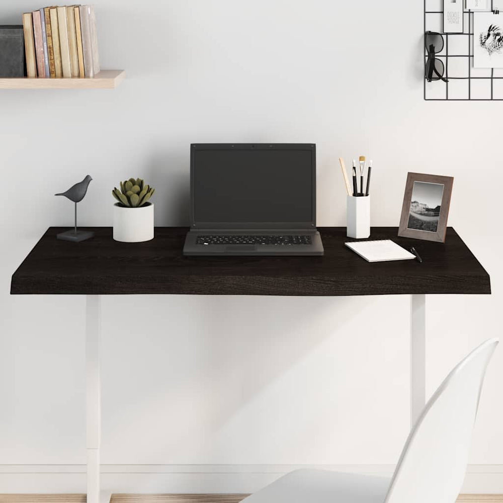 vidaXL Tabletop Dark Brown 100x60x2 cm Solid Oak Treated