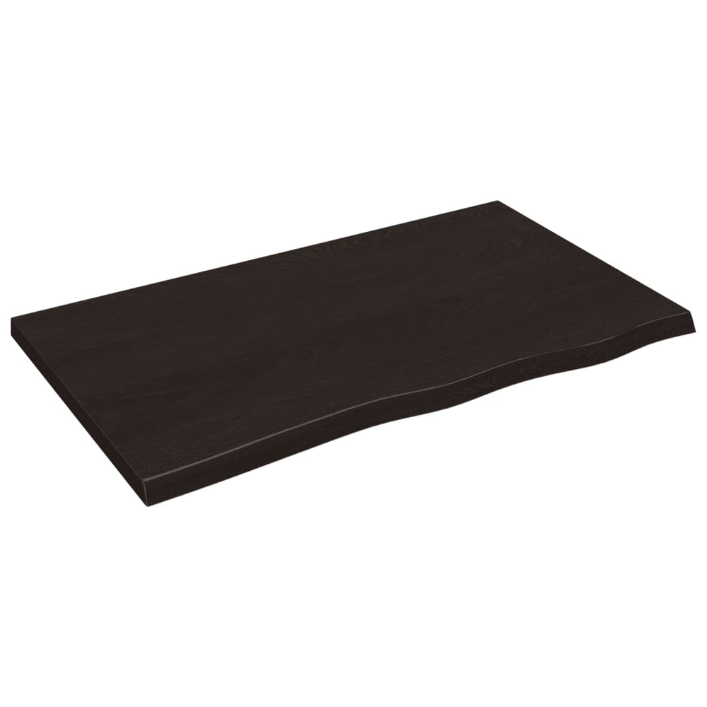 vidaXL Tabletop Dark Brown 100x60x(2-4)cm Solid Oak Wood