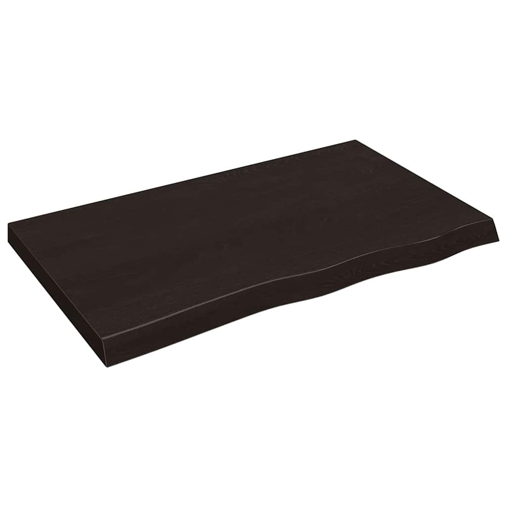 vidaXL Tabletop Dark Brown 100x60x(2-6)cm Solid Oak Wood