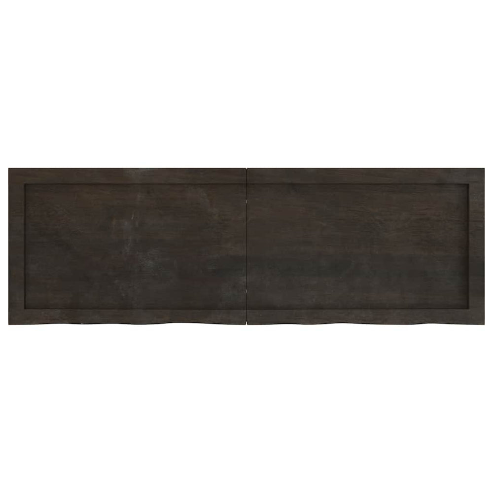 vidaXL Table Top Dark Brown 120x40x(2-4)cm Solid Oak Wood