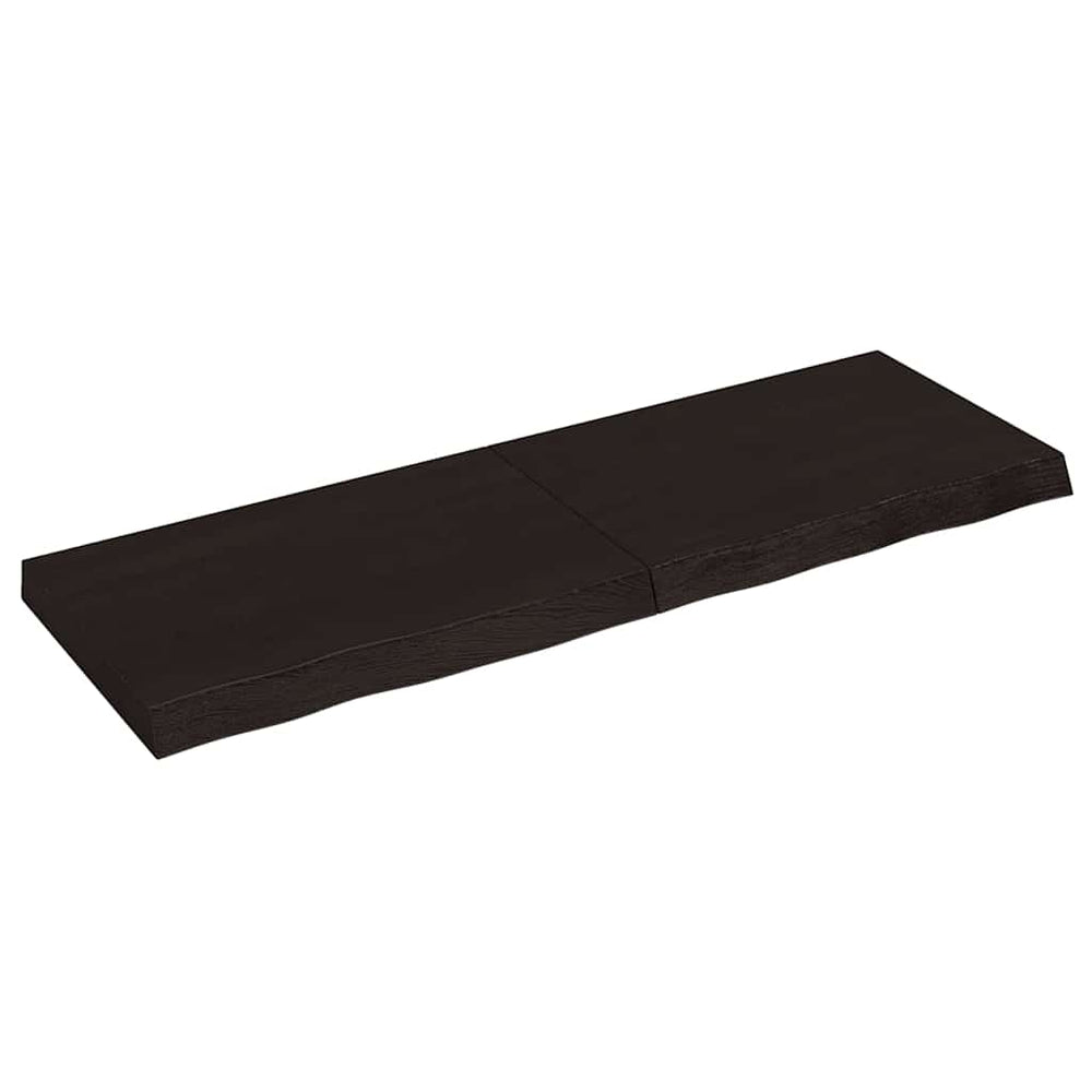 vidaXL Table Top Dark Brown 120x40x(2-6) cm Solid Oak Wood