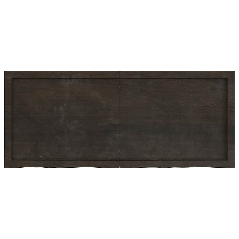 vidaXL Tabletop Dark Brown 120x50x(2-4)cm Solid Oak Wood