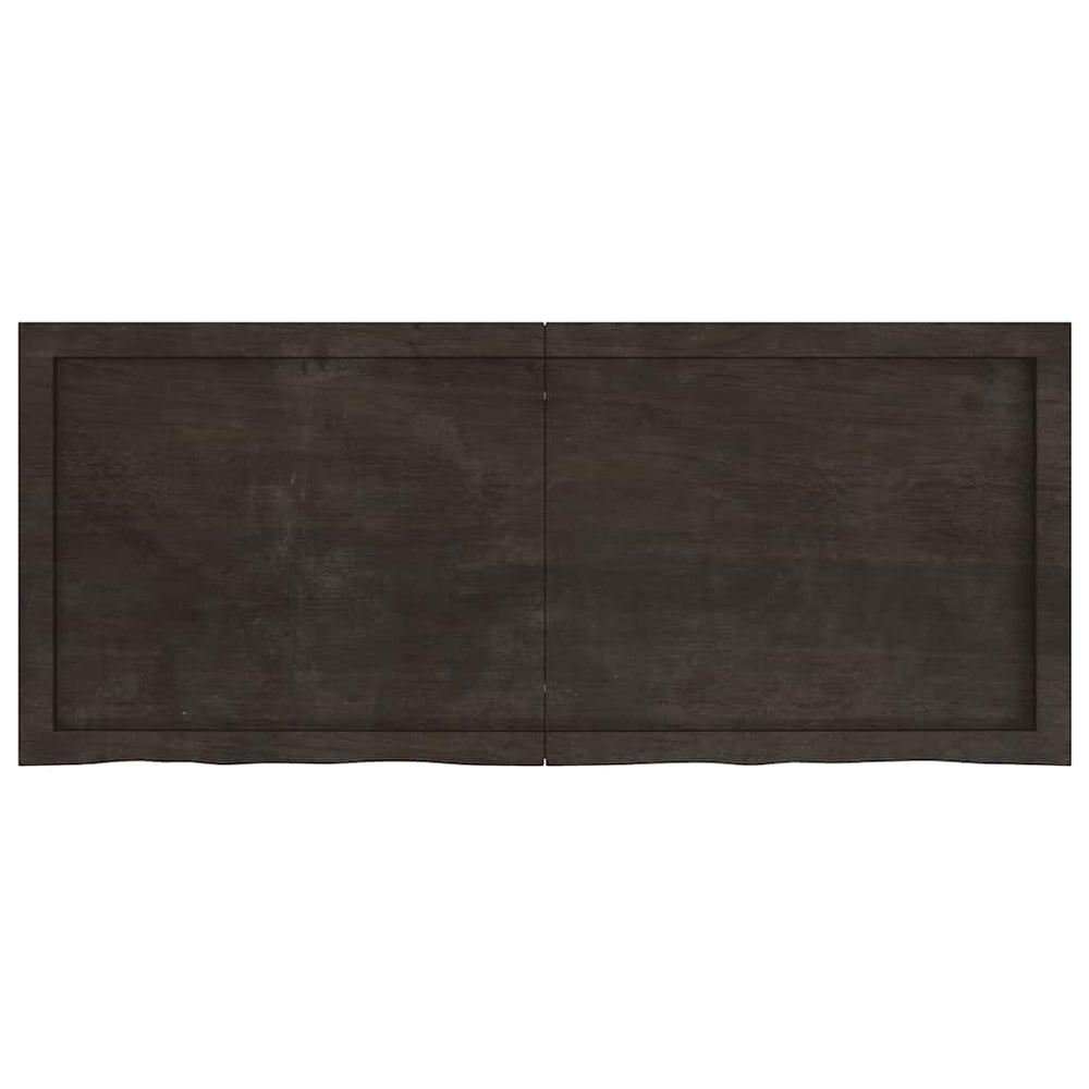 vidaXL Tabletop Dark Brown 120x50x(2-6)cm Solid Oak Wood