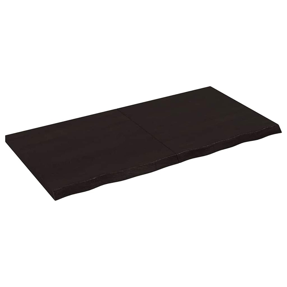 vidaXL Tabletop Dark Brown 120x60x(2-4) cm Solid Oak Wood