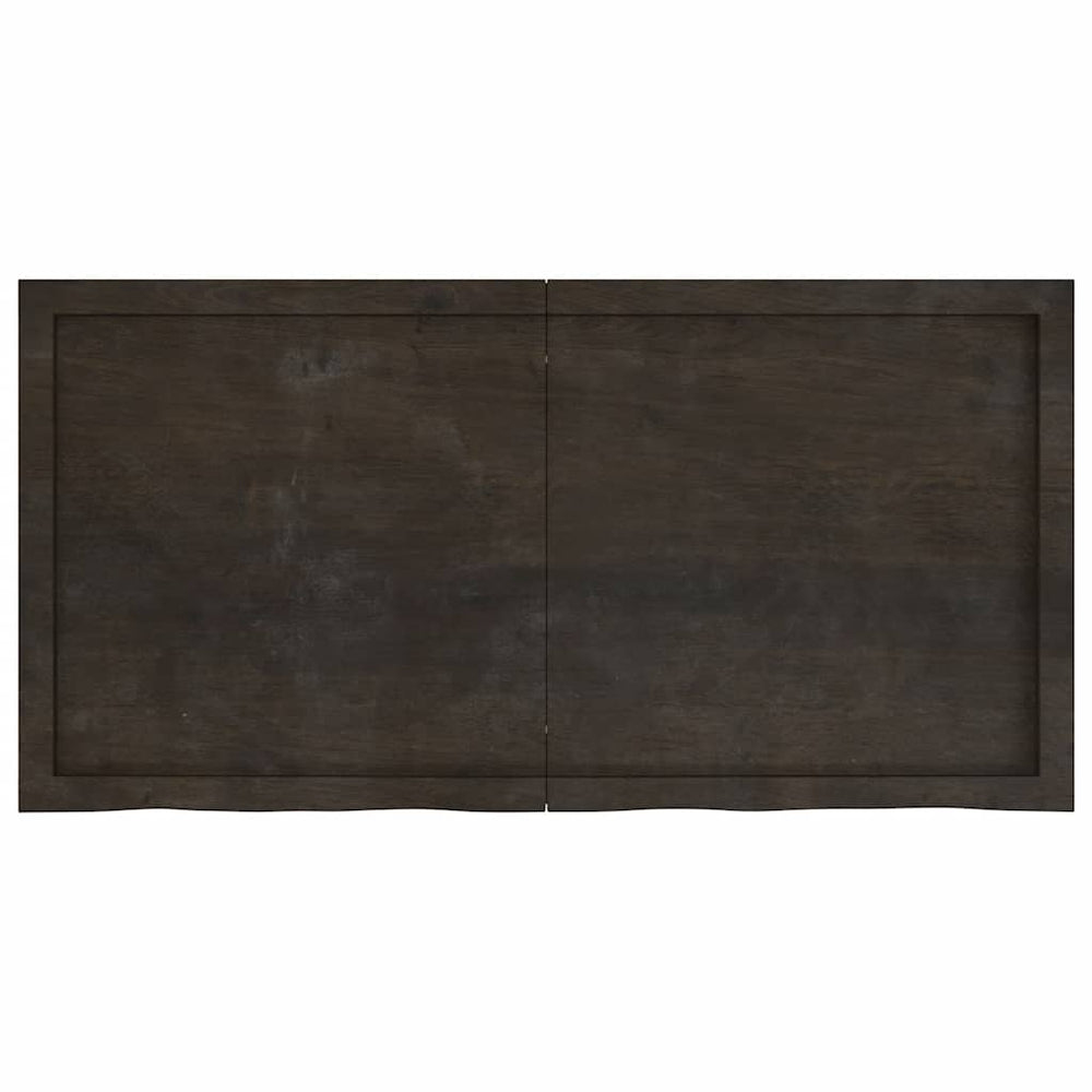 vidaXL Tabletop Dark Brown 120x60x(2-4) cm Solid Oak Wood