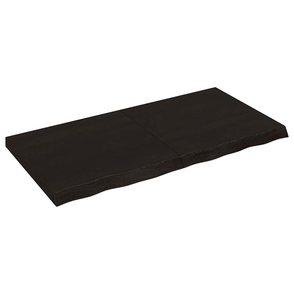 vidaXL Tabletop Dark Brown 120x60x(2-6)cm Solid Oak Wood