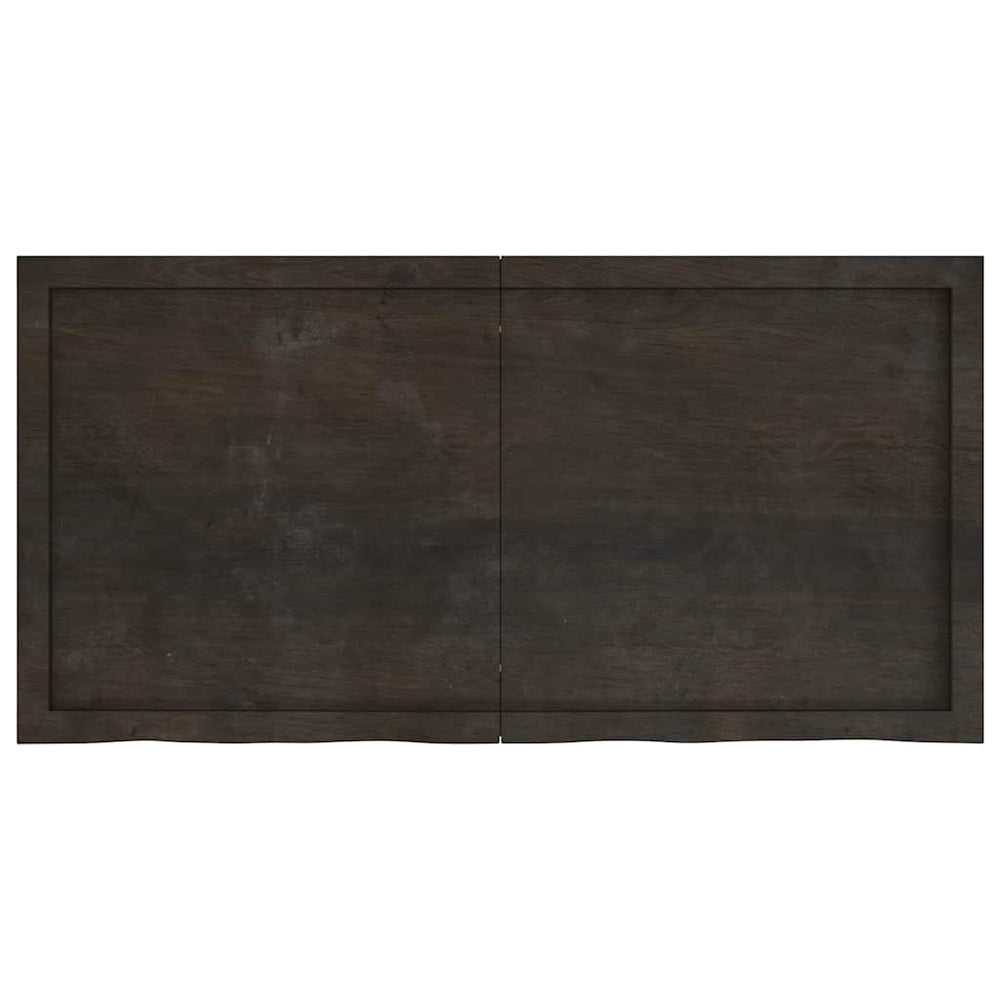 vidaXL Tabletop Dark Brown 120x60x(2-6)cm Solid Oak Wood