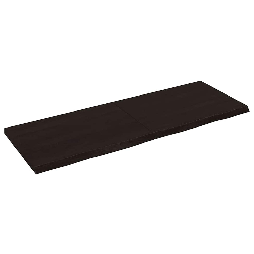 vidaXL Tabletop Dark Brown 140x50x(2-4) cm Solid Oak