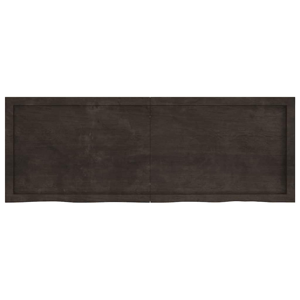 vidaXL Tabletop Dark Brown 140x50x(2-4) cm Solid Oak