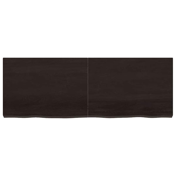 vidaXL Table Top Dark Brown 140x50x(2-6)cm Solid Oak Wood