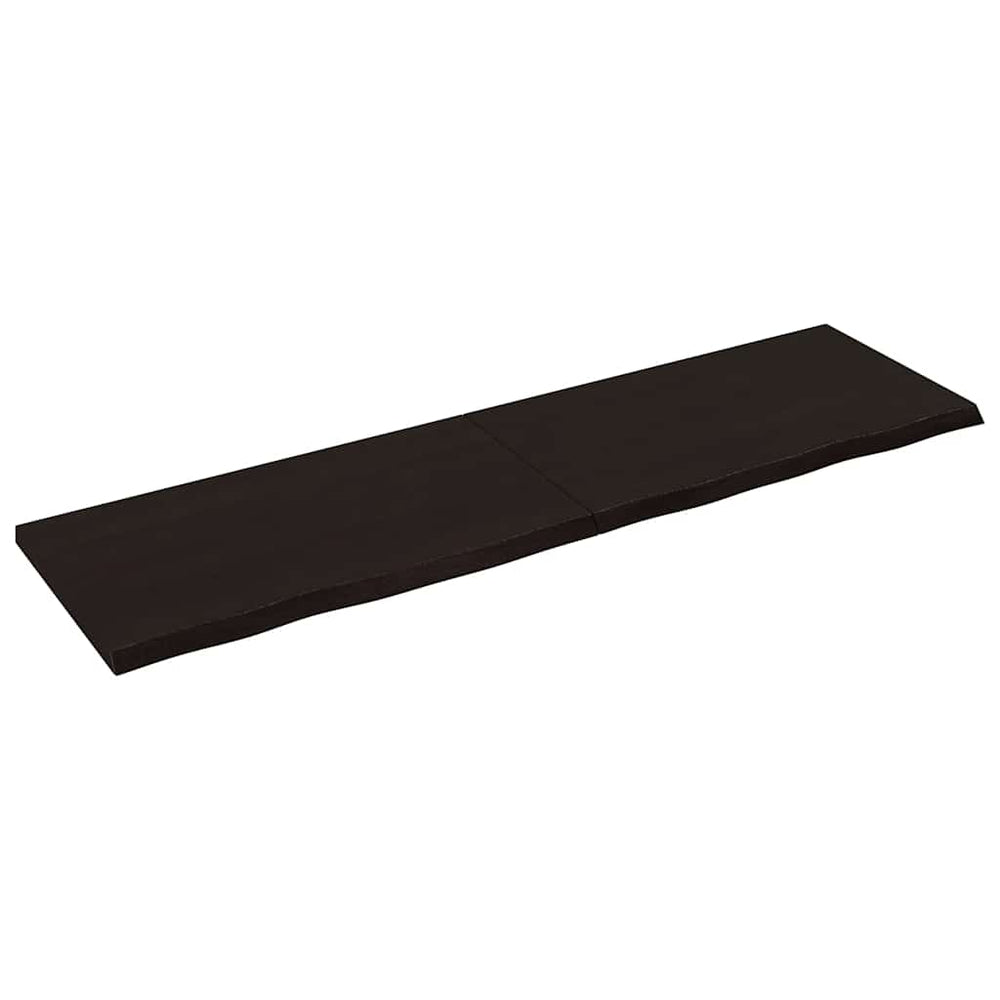 vidaXL Tabletop Dark Brown 180x50x(2-4) cm Solid Oak Wood
