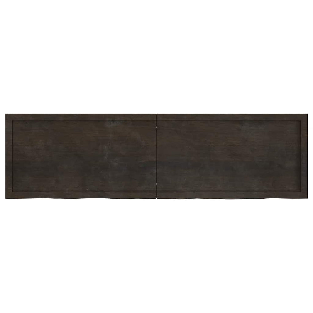 vidaXL Tabletop Dark Brown 180x50x(2-4) cm Solid Oak Wood