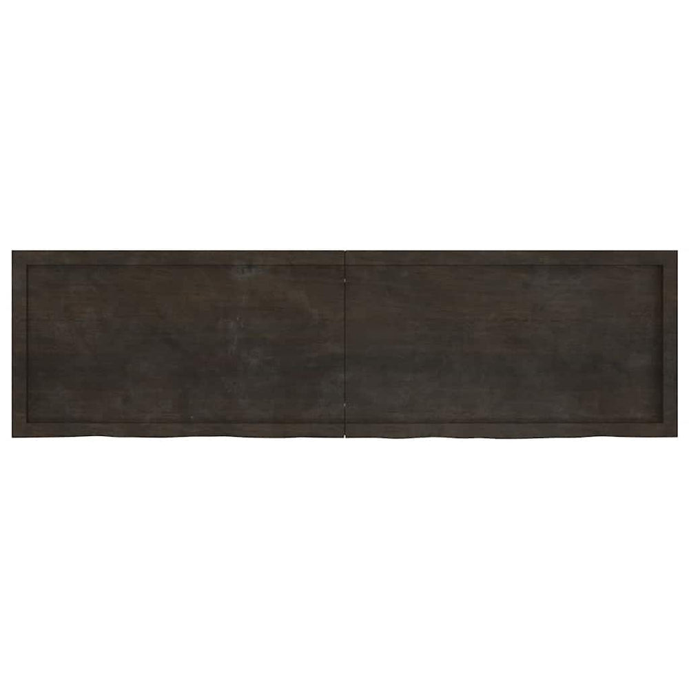 vidaXL Tabletop Dark Brown 180x50x(2-6)cm Solid Oak Wood