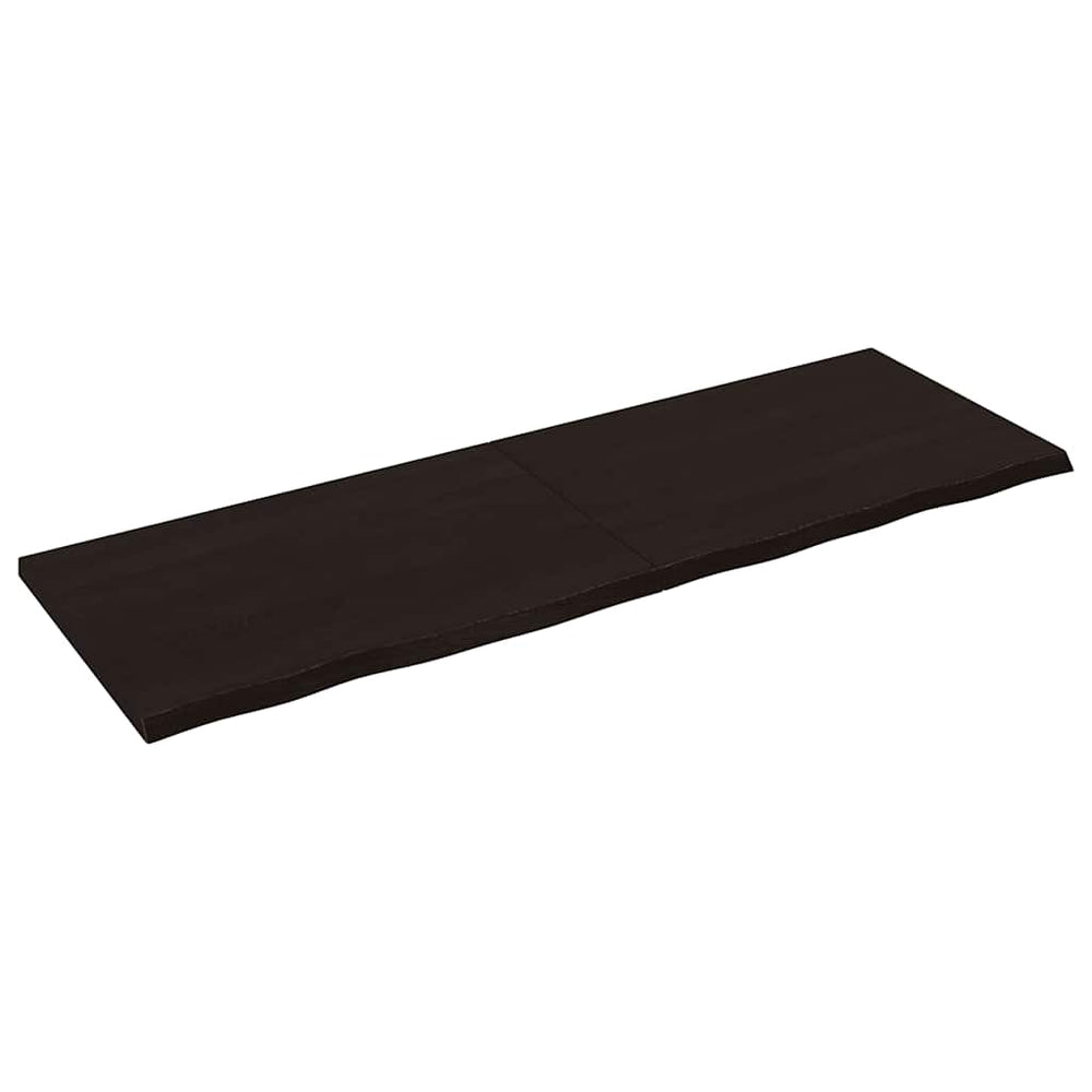 vidaXL Tabletop Dark Brown 180x60x(2-4)cm Solid Oak Wood