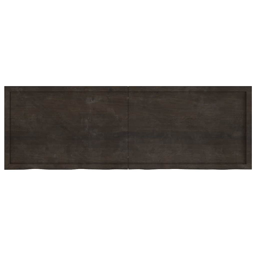 vidaXL Tabletop Dark Brown 180x60x(2-4)cm Solid Oak Wood