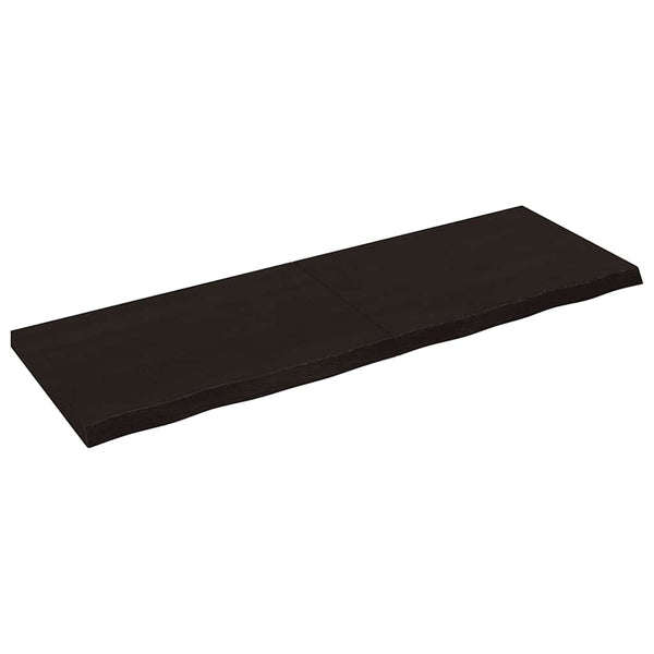 vidaXL Tabletop Dark Brown 180x60x(2-6)cm Solid Oak Wood