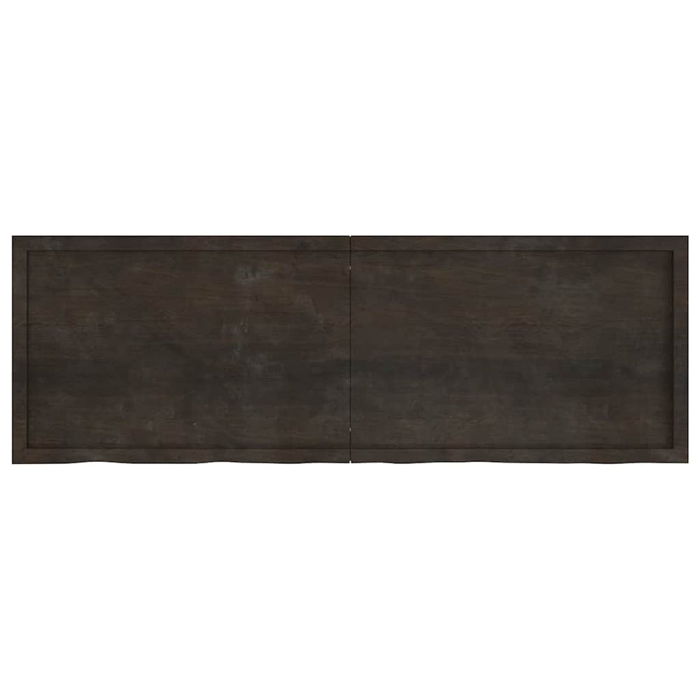 vidaXL Tabletop Dark Brown 180x60x(2-6)cm Solid Oak Wood