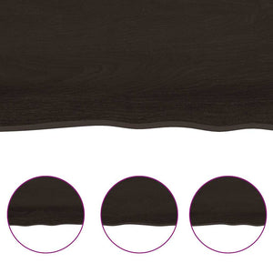 vidaXL Tabletop Dark Brown 180x60x(2-6)cm Solid Oak Wood