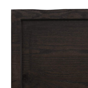 vidaXL Tabletop Dark Brown 180x60x(2-6)cm Solid Oak Wood