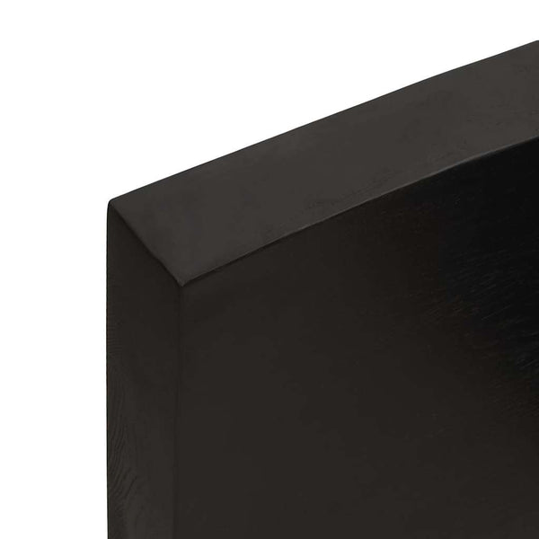 vidaXL Tabletop Dark Brown 180x60x(2-6)cm Solid Oak Wood