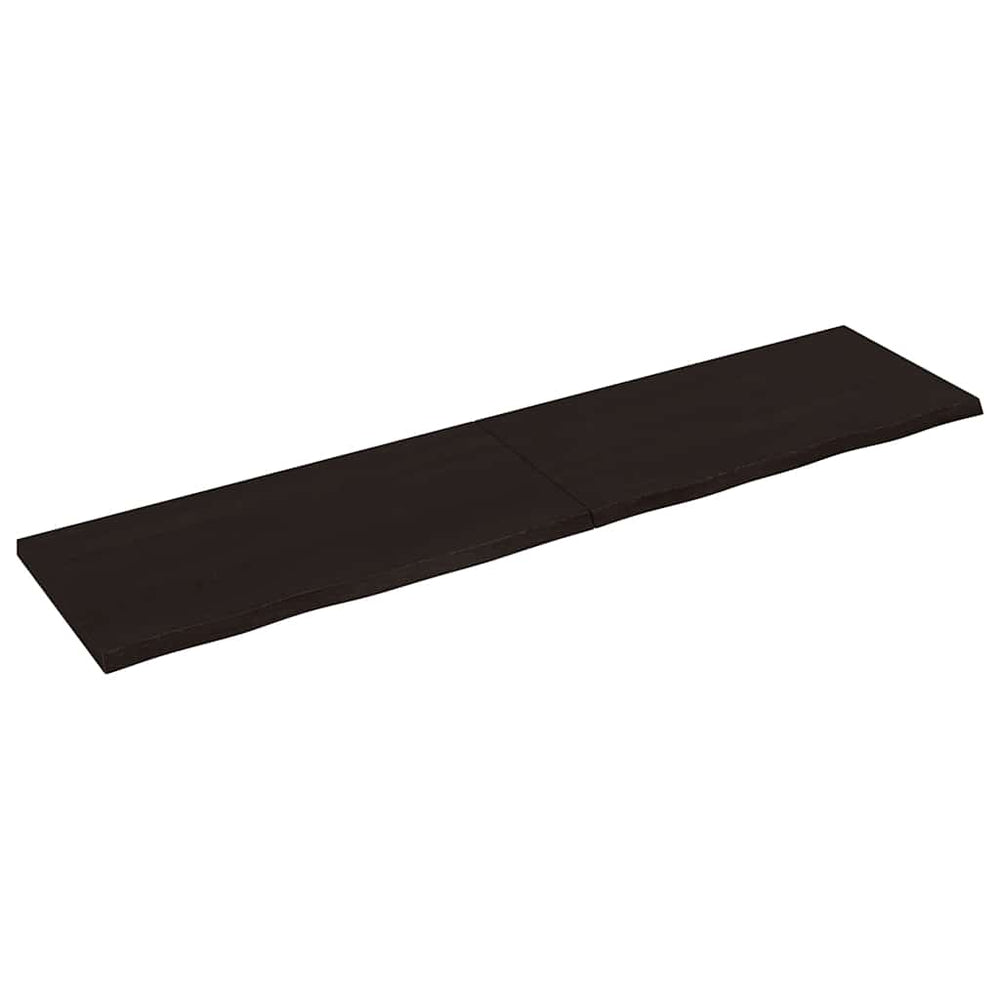 vidaXL Tabletop Dark Brown 200x50x(2-4)cm Solid Oak Wood