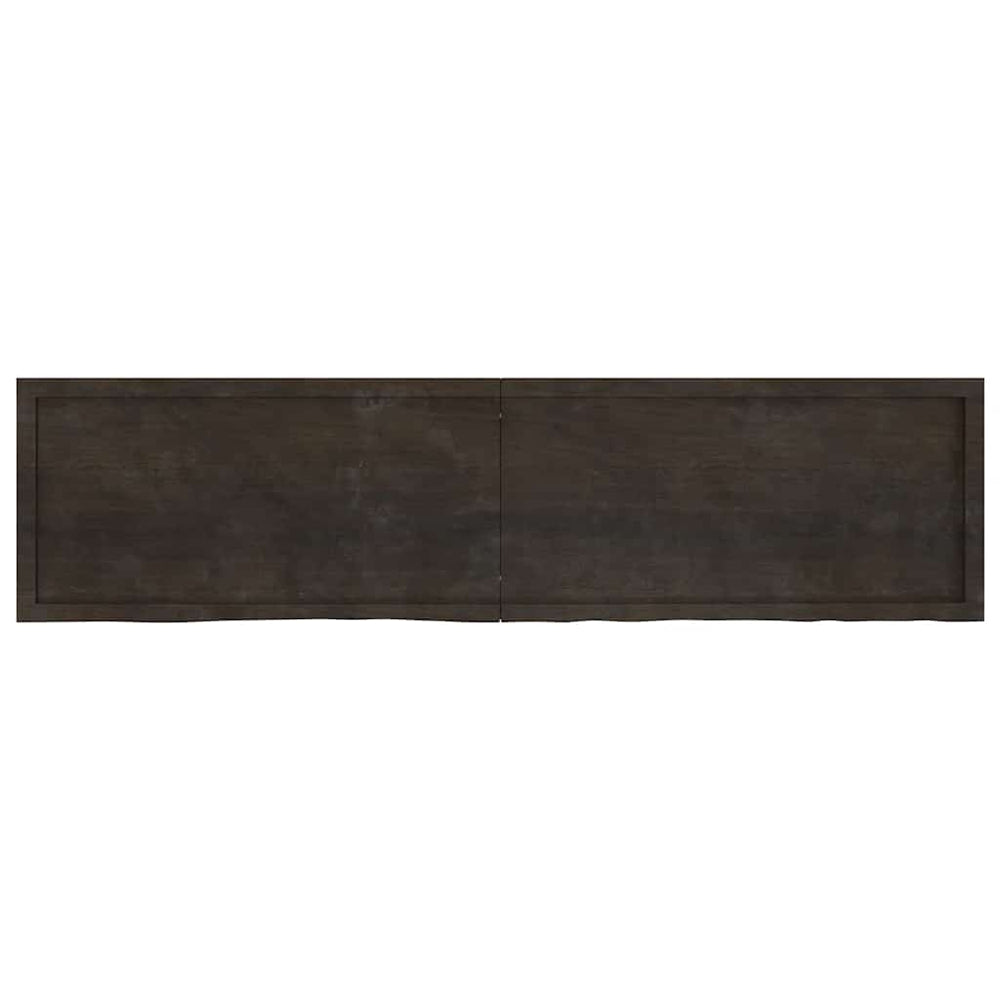 vidaXL Tabletop Dark Brown 200x50x(2-4)cm Solid Oak Wood
