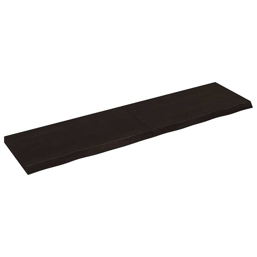 vidaXL Tabletop Dark Brown 200x50x(2-6)cm Solid Oak Wood