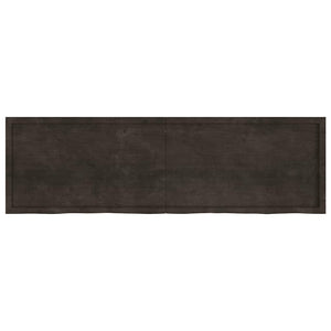 vidaXL Tabletop Dark Brown 200x60x(2-4)cm Solid Oak Wood