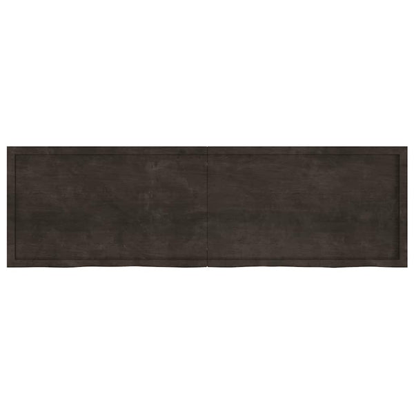 vidaXL Tabletop Dark Brown 200x60x(2-4)cm Solid Oak Wood