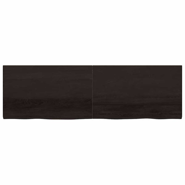 vidaXL Tabletop Dark Brown 200x60x(2-4)cm Solid Oak Wood